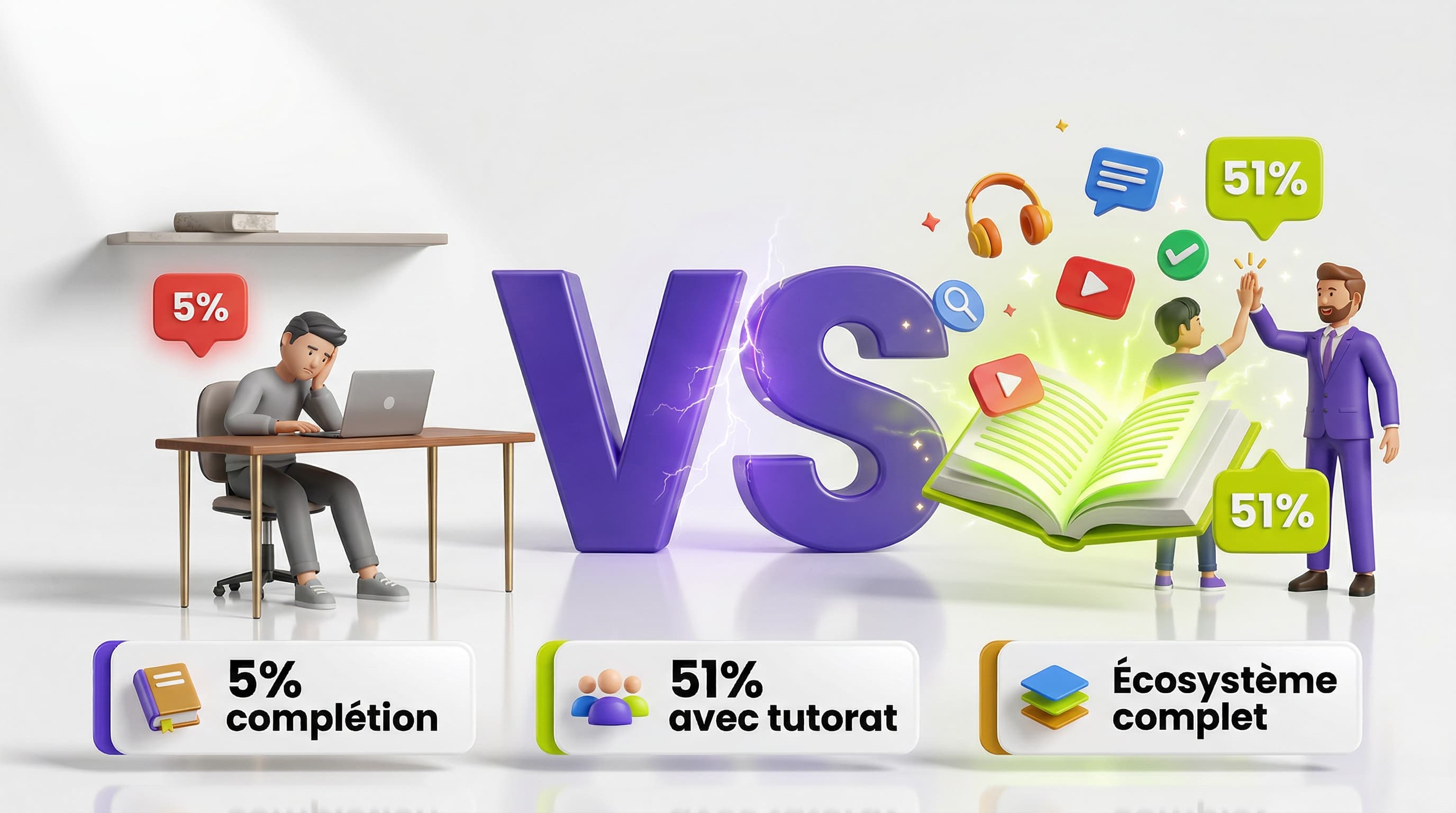 Formation sur étagère vs écosystème pédagogique.